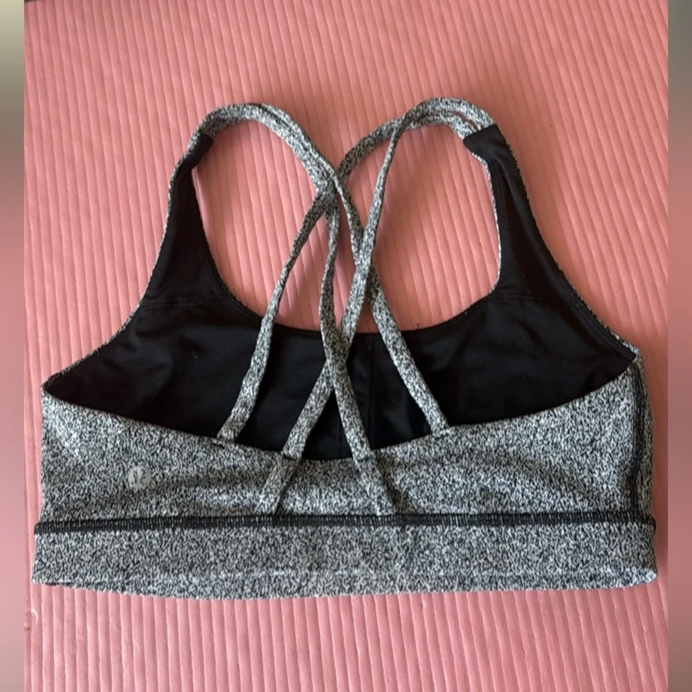 lululemon athletica Black and White Speckled Energy Bra